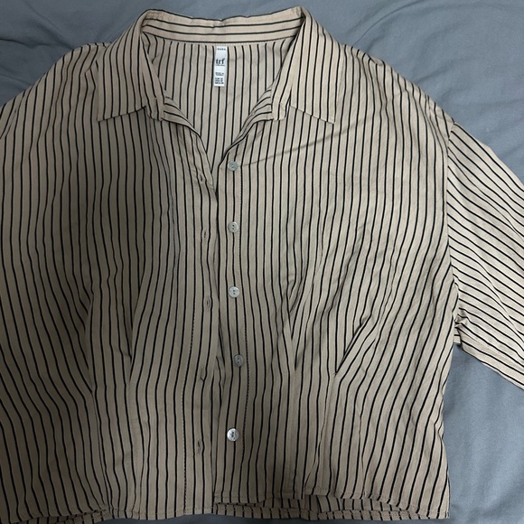 Women's Blouse - Business Casual - ZARA - Cream - Black - Button down - Stripes - Picture 3 of 10